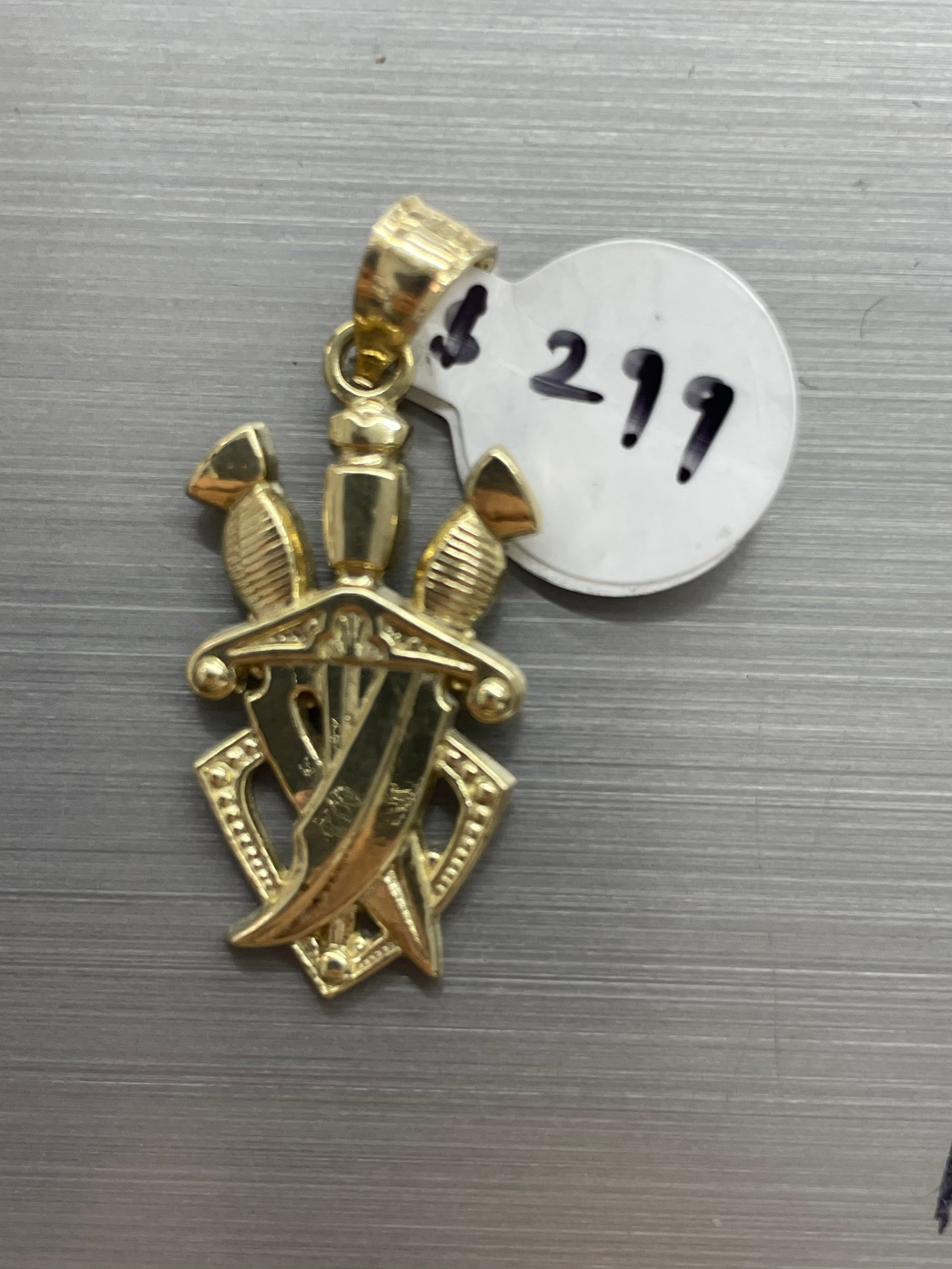 10KT Three Sword Gold Charm