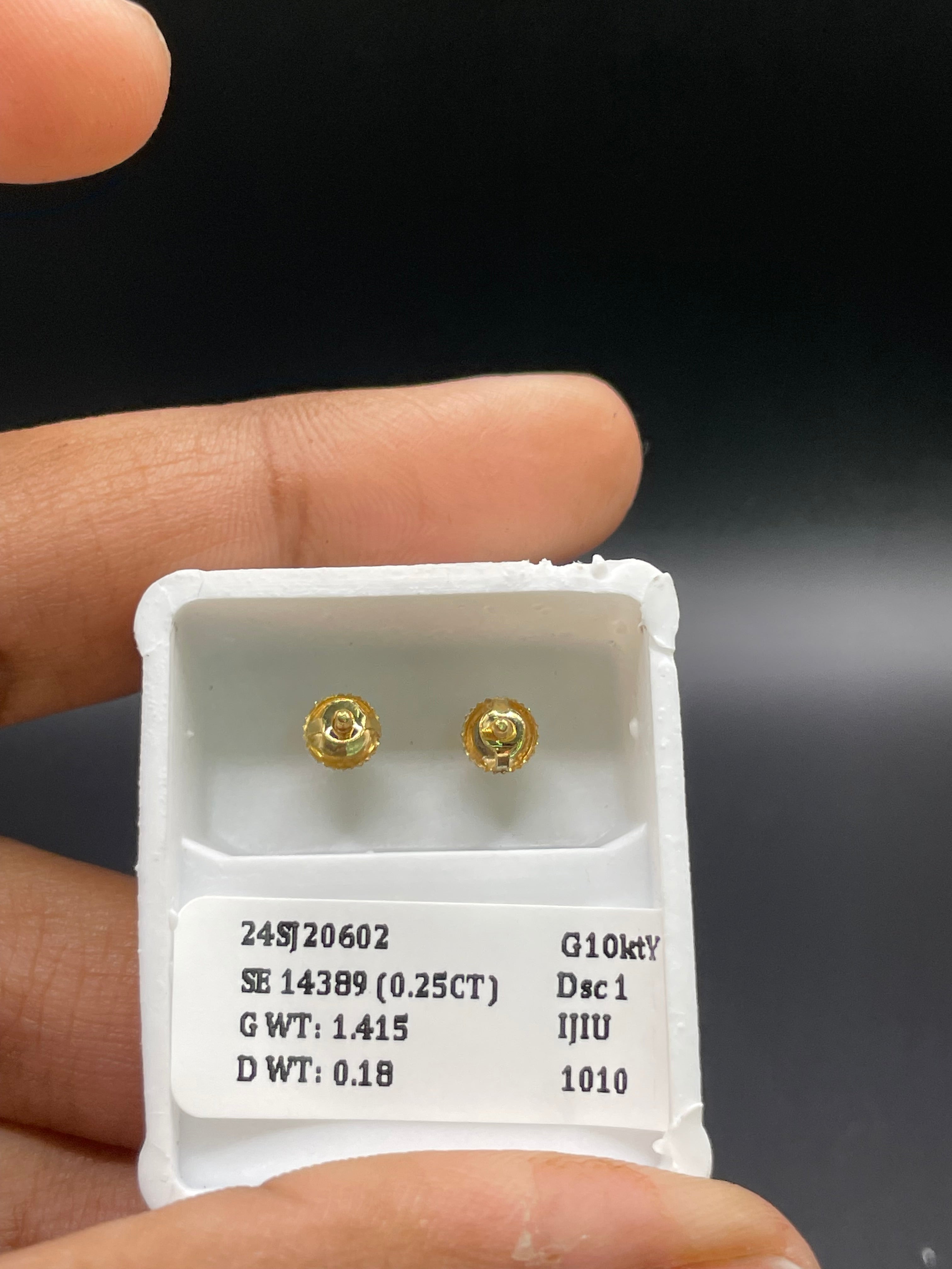 10Kt gold and diamond studs