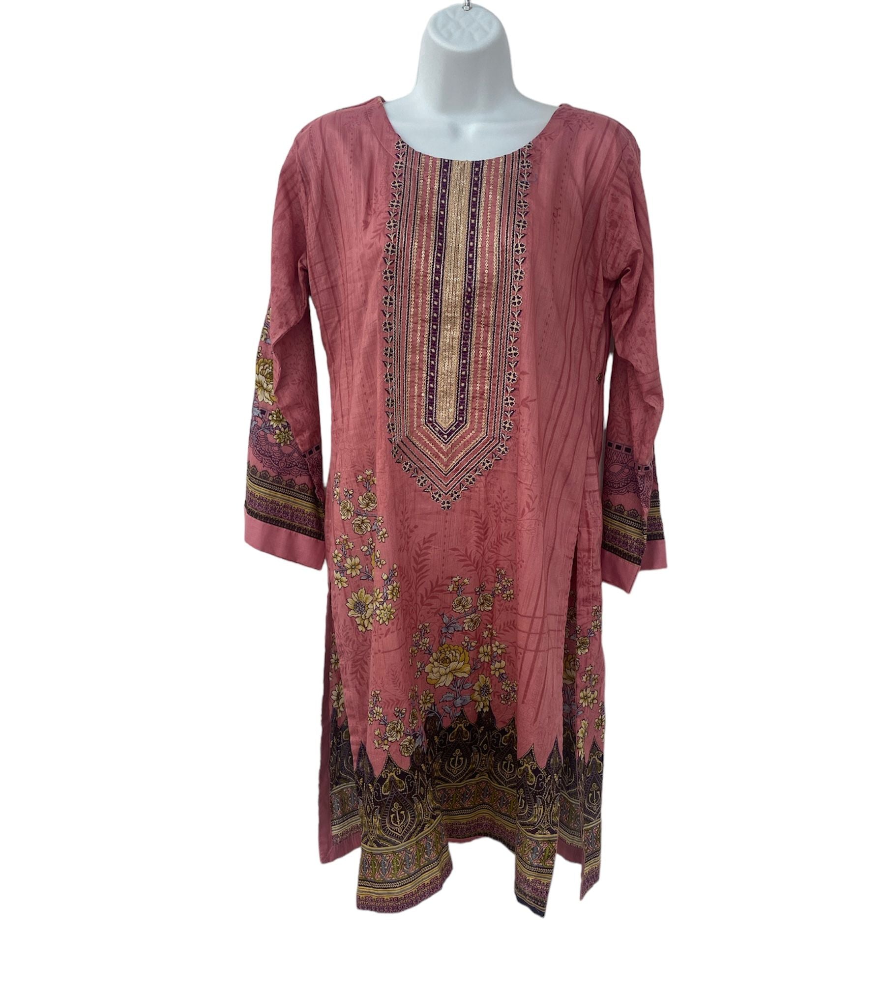 pink color dailywear kurta