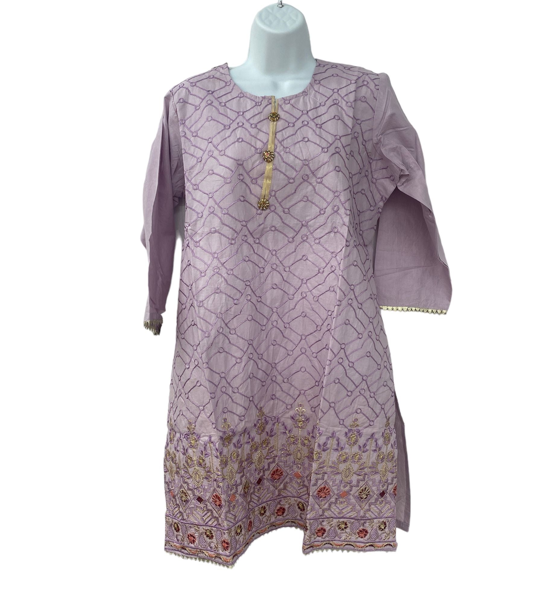 Lavender Color Dailywear Kurti Dress With Dupatta