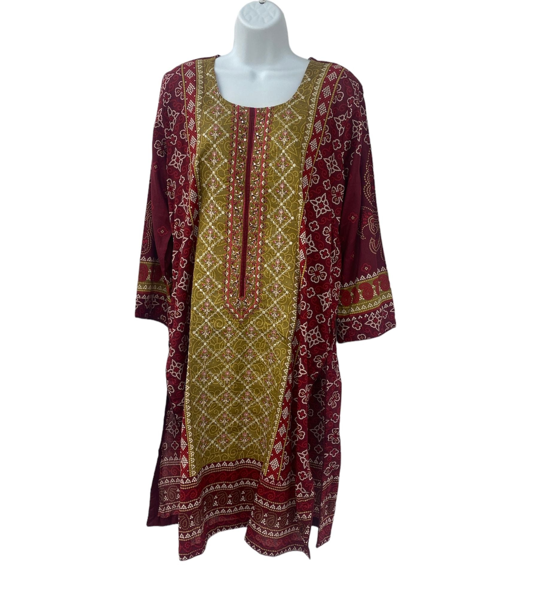 Maroon Color Dailywear Kurti Dress With Dupatta