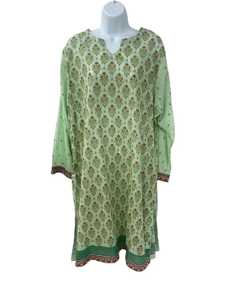 Light Green Color Dailywear Kurti Dress With Dupatta