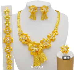 High Quality 18k Goldplated Dubai Jewelry Set (4 Pieces)