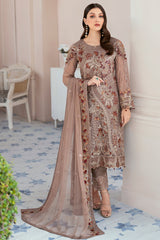 Grey Color Chiffon Embroidery Salwar Kameez Suit Set