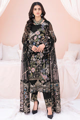 Black Chiffon Designer Salwar Kameez Suit Set