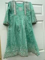 Green Color with silver work suit set