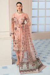 Salmon Pink Chiffon Embroidery Salwar Kameez Suit Set