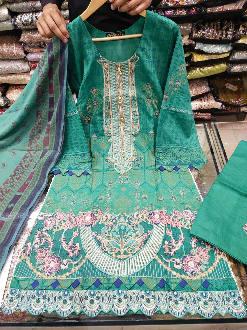 Green Color Dailywear Kurti Dress Salwar Kameez With Dupatta
