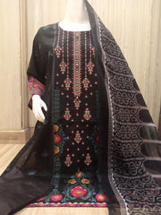 Black Color Embroidered Daily Wear Kurti Dress Salwar Kameez