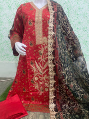 Red Color Daily Wear Salwar Kameez