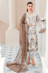 White Color Chiffon Embroidery Salwar Kameez Suit Set