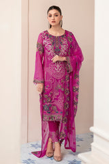 Pink Color Chiffon Embroidered Salwar Kameez Suit Set