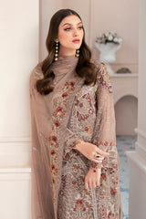 Grey Color Chiffon Embroidery Salwar Kameez Suit Set