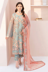 Cyon Color Chiffon Embroidery Salwar Kameez Suit Set