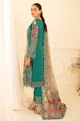 Green Pakistani Salwaar Kameez Ready To Wear Designer Straight Suit Embroidered Organza