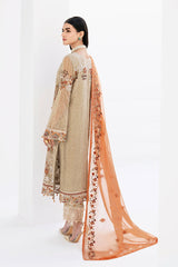 Beige Pakistani Designer Chiffon Embroidery Salwar Kameez Suit Set