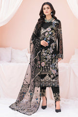 Black Chiffon Designer Salwar Kameez Suit Set