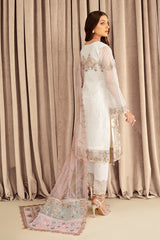 Premium White Organza Embroidered Salwaar Kameez Suit Set