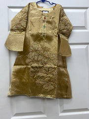 Gold color designer suit set for girls