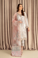 Premium White Organza Embroidered Salwaar Kameez Suit Set