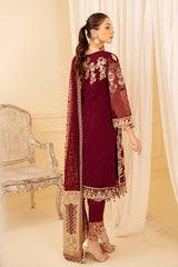 Maroon Pakistani Salwaar Kameez With Heavy Designer Embroidery Work