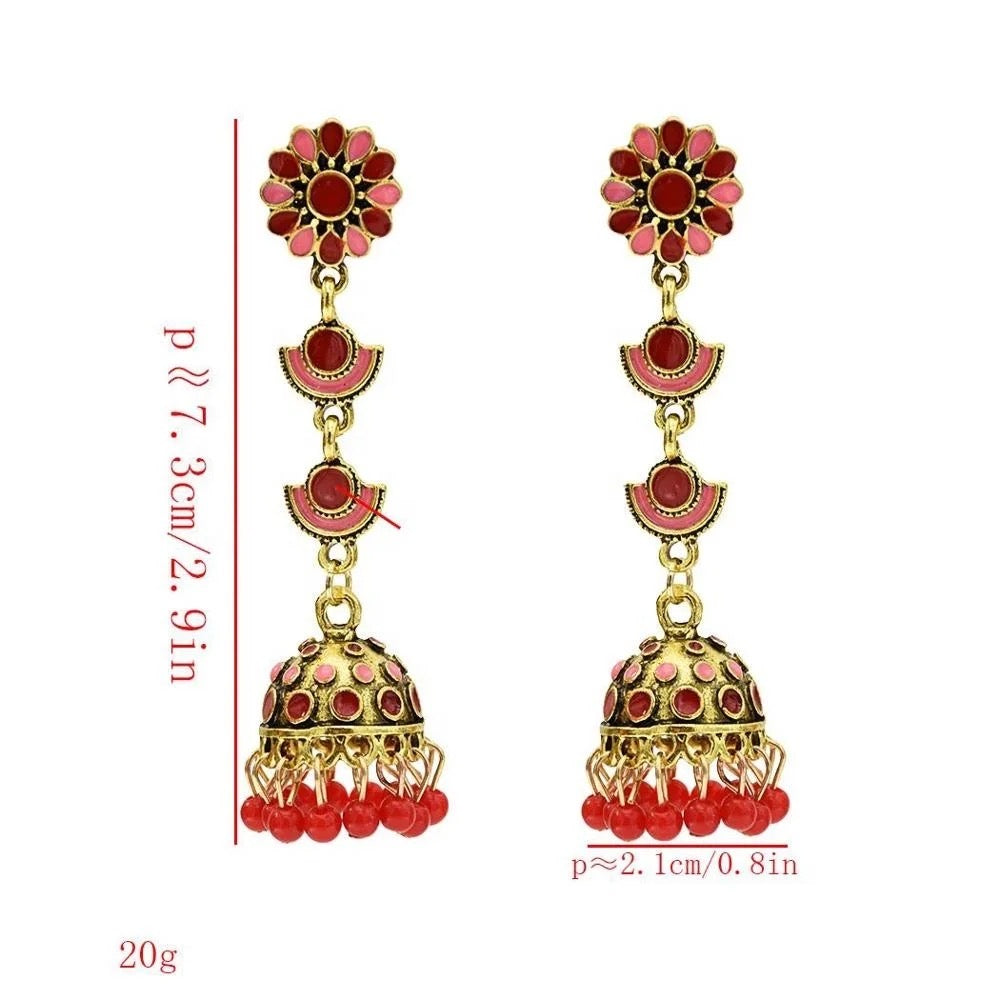 Retro Bollywood Kundan Jhumka Jhumki Drop Earrings Fashion Jewelry