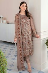 Grey Color Chiffon Embroidery Salwar Kameez Suit Set